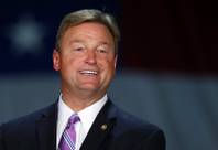 Sen. Dean Heller, R-Nev, speaks during a visit by Vice President Mike Pence at Nellis Air Force Base in Las Vegas Friday, Sept. 7, 2018.