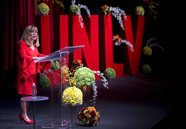 UNLV Acting President Marta Meana gives the annual State of the University address at UNLV Thursday, Sept. 13, 2018.