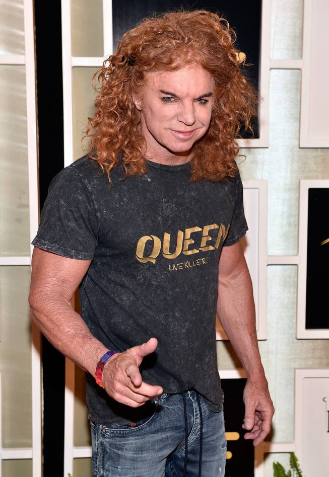 Comedian Carrot Top, aka Scott Thompson, arrives at the fifth annual Rise Up Gala at Caesars Palace Friday, Sept. 14, 2018, in Las Vegas. The star-studded event was created to raise funds for The Tyler Robinson Foundation, the Imagine Dragons nonprofit organization dedicated to supporting families with pediatric cancer diagnoses.