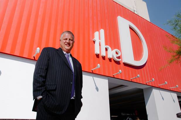 Derek Stevens, owner of the D, poses for a photo outside his casino, Monday, Aug. 27, 2018.