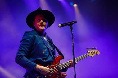 Arcade Fire performs during day three of the Life is Beautiful music festival in downtown Las Vegas, Sunday, Sept. 23, 2018.