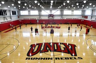 UNLV holds the first basketball practice of the 2018-19 season at Mendenhall Center Friday, Sept. 28, 2018.