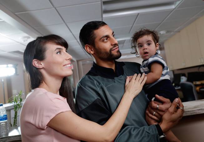 Hannah and Pierre-Édouard Bellemare with their son Leandre.