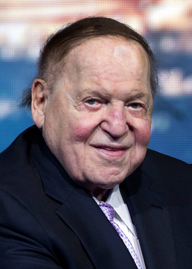 Sheldon Adelson, chairman/CEO of Las Vegas Sands, takes part in a groundbreaking ceremony for the MSG Sphere at the Venetian by Koval Lane and Sands Avenue Thursday, Sept. 27, 2018. 