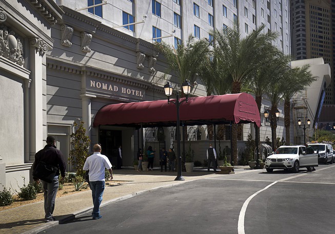 The entrance to the NoMad Las Vegas, a boutique hotel ...