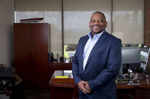 Ngoni Murandu, vice president and chief information officer for Southwest Gas, poses in his office in Las Vegas Thursday, Oct. 11, 2018.