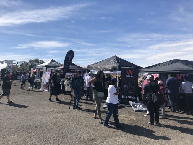 Nuwu Cannabis Marketplace near downtown Las Vegas celebrated its 1-year anniversary with fanfare and vendors on Oct. 13, 2018.