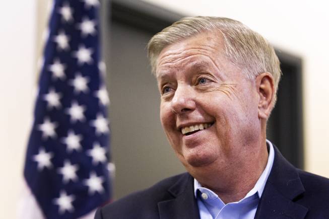 Sen. Lindsey Graham, R-S.C., speaks during a campaign office event, Friday, Oct. 26, 2018.