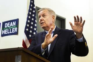 Sen. Lindsey Graham, R-S.C., speaks during a campaign office event, Friday, Oct. 26, 2018.
