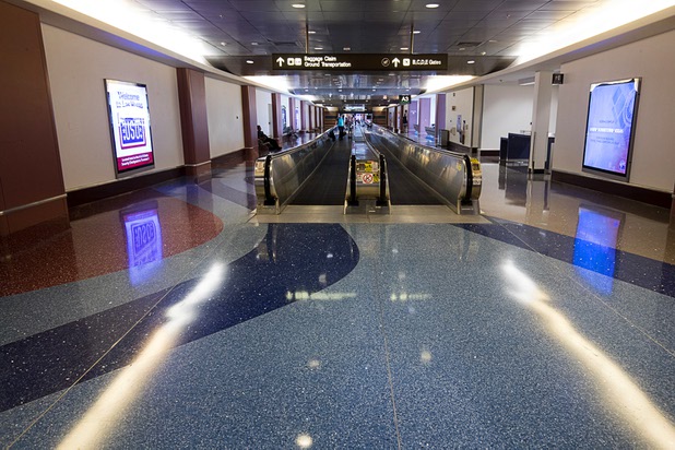 Renovations at the A-B Gates at McCarran International Airport include new flooring Thursday, Nov. 1, 2018.