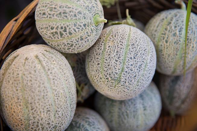 A look at some cantaloupe that were grown in the student garden at Dooley Elementary school. These and other fresh produce are for sale during the Student Farmers Market at the Clark County Government Center, Thursday Nov. 8, 2018.