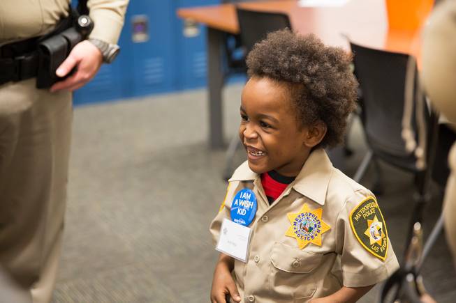 Jon'tel Thomas was made an honorary Metro Police officer with the help of the Make-A-Wish Foundation, Friday, Nov. 16, 2018.