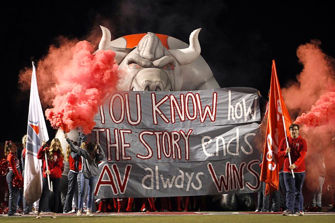 Arbor View players prepare to take the field for the ...
