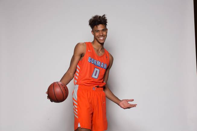 Isaiah Cottrell of Bishop Gorman High School takes a portrait during the Las Vegas Sun's Media Day at Red Rock Resort and Casino on Oct. 30, 2018.