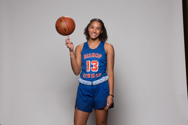 Georgia Ohiaeri of Bishop Gorman High School takes a portrait during the Las Vegas Sun's Media Day at Red Rock Resort on Oct. 30, 2018.