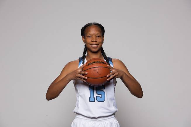 Daejah Phillips of Centennial High School takes a portrait during the Las Vegas Sun's Media Day at Red Rock Resort and Casino on Oct. 30, 2018.