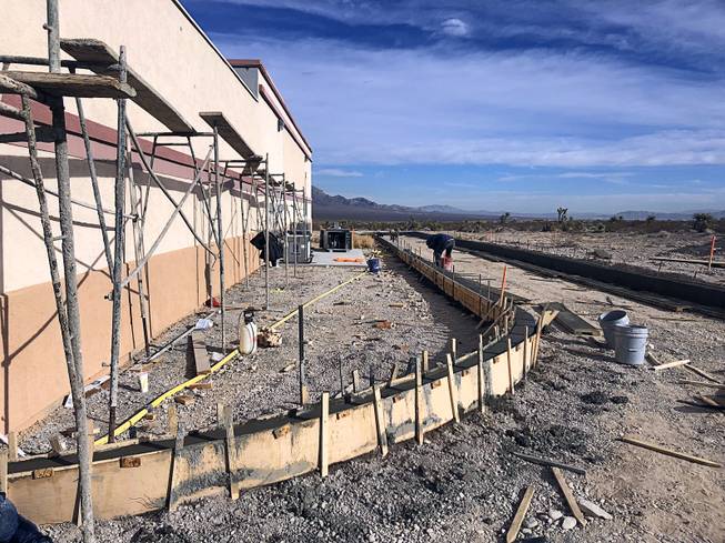 The second NuWu Cannabis Marketplace, owned by the Las Vegas Paiute Tribe, is pictured on Tuesday, Nov. 27, 2018. The building, under construction less than two miles from the tribe’s golf resort near Snow Mountain, is scheduled to open in January 2019.