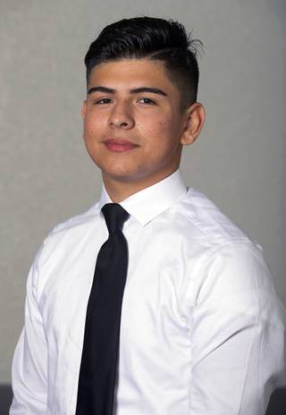 Las Vegas Sun scholarship winner Hector Gonzalez, Cimarron-Memorial High School, poses during the 62nd annual Las Vegas Sun Youth Forum at the Las Vegas Convention Center Thursday Nov. 29, 2018.