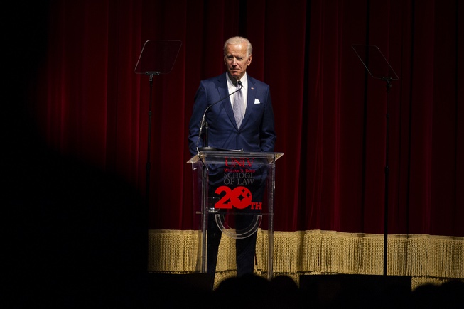 Former Vice President Joe Biden speaks during his keynote address ...