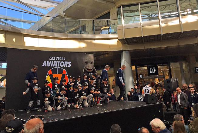 A ceremony was held to unveil the new name of the Las Vegas 51s baseball team at Downtown Summerlin, Saturday, Dec. 8, 2018. The new name is the Las Vegas Aviators.