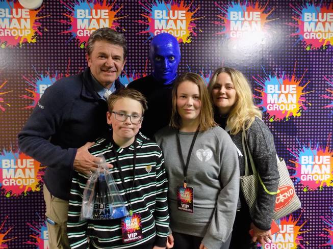 John Michael Higgins and family at Blue Man Group.