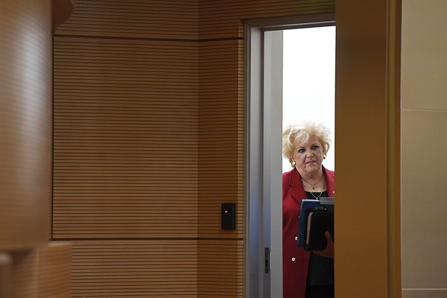 Las Vegas Mayor Carolyn Goodman waits behind the scenes to ...