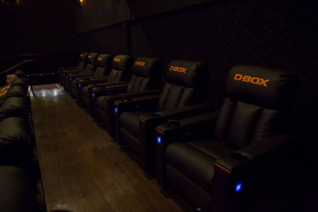 A first look at the state-of-the-art D-Box full motion luxury seating at the new Maya Cinemas in North Las Vegas, Thursday Jan. 10, 2019.