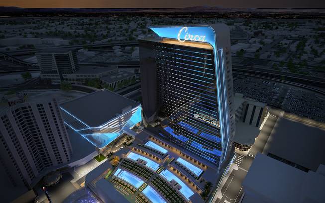 A rendering of Derek Stevens's new casino, Circa, expected to ...