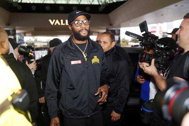Light heavyweight boxer Marcus Browne makes his "Grand Arrival" at the MGM Grand in Las Vegas Tuesday, Jan 15, 2019. Brown will face Badou Jack of Sweden at the MGM Grand Garden Arena on Saturday.