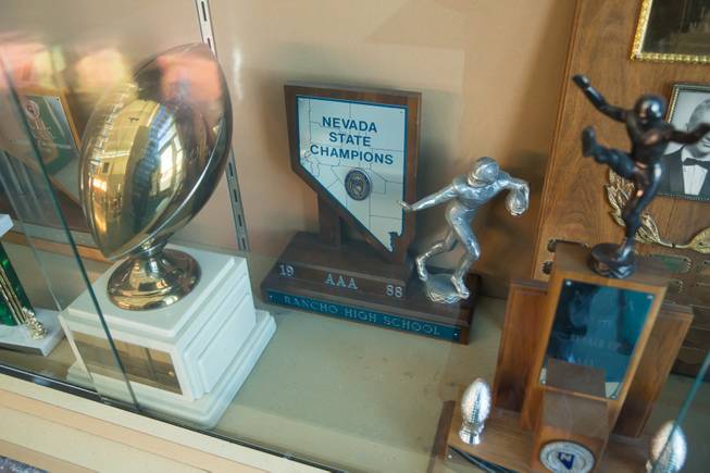 A look at some of Rancho High School's trophies and awards the school has won over the past years, Thurs. Jan, 24, 2019.