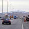 Traffic on southbound Interstate 15 is restricted as Nevada Highway Patrol troopers investigate a fatal accident near Blue Diamond Road Tuesday, Jan. 11, 2011. Using new technology, NHP is able to more quickly assess the scope of a car accident.