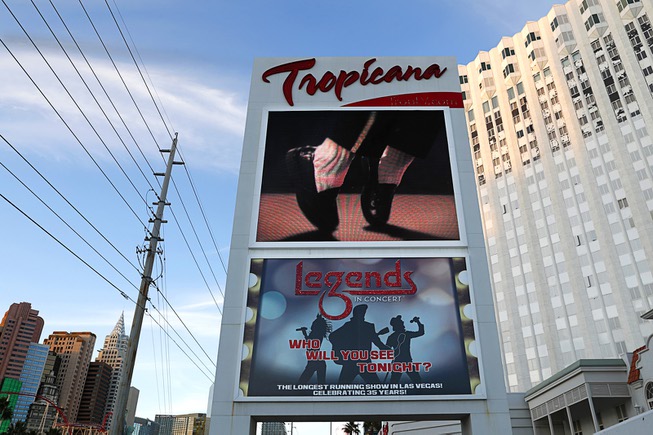 The marquee sign at the Tropicana Las Vegas promotes Legends ...