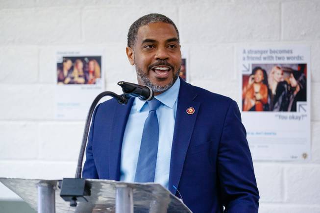 Rep. Steven Horsford (D-NV 4th District) speaks during a ribbon cutting ceremony for the new Rape Crisis Center Tuesday, Feb. 19, 2019.
