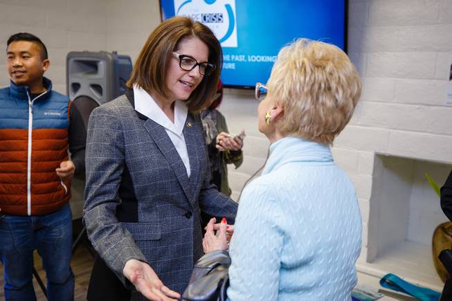 Sen. Catherine Cortez Masto (D-NV) attends the ribbon cutting ceremony for the opening of the new Rape Crisis Center Tuesday, Feb. 19, 2019. WADE VANDERVORT