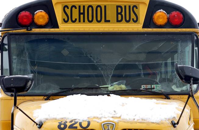 School bus snow storm