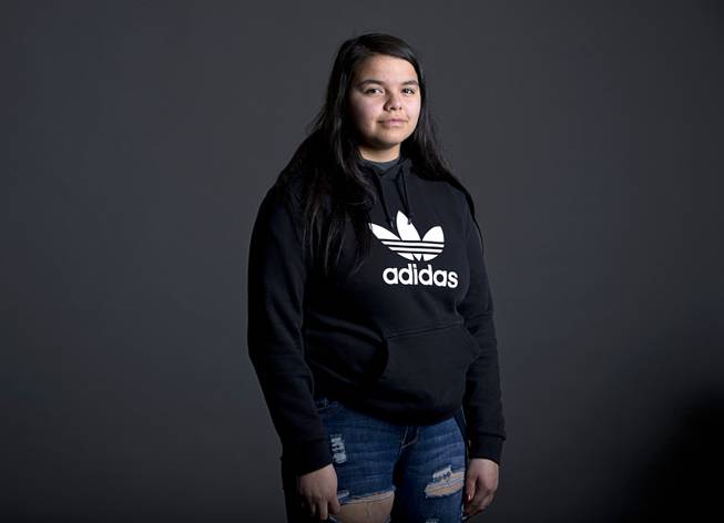 Maraya, a student at Mission High School, poses at the school Wednesday, Feb. 27, 2019. Mission High School is the only school in the Clark County School District dedicated to taking in youth with substance abuse problems.