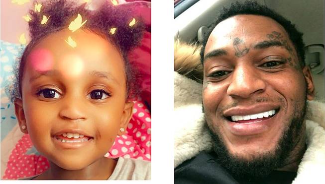 Dariaz Higgins, right, is accused of killing his daughter’s mother in Milwaukee. The child, Noelani Robinson, is pictured at left.