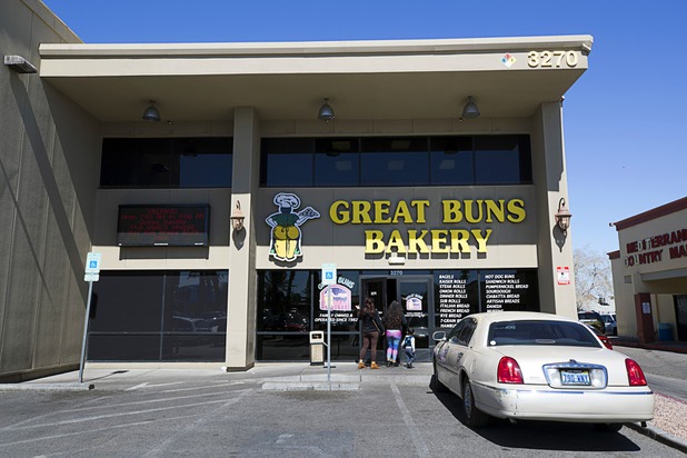 An exterior view of Great Buns Bakery, 3270 E. Tropicana Ave., Thursday, March 14, 2019. The family-owned bakery has been operating in Las Vegas since 1982.