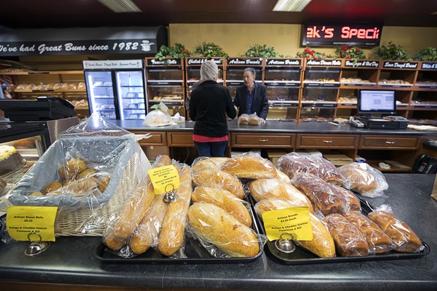 Breads are displayed in the retail store at Great Buns Bakery, 3270 E. Tropicana Ave., Thursday, March 14, 2019. The family-owned bakery has been operating in Las Vegas since 1982.