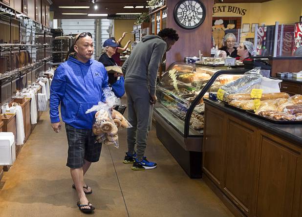 Shoppers pick up breads in the retail store at Great Buns Bakery, 3270 E. Tropicana Ave., Thursday, March 14, 2019. The family-owned bakery has been operating in Las Vegas since 1982.
