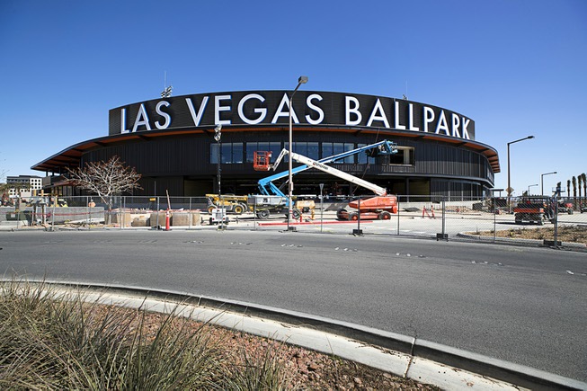 An exterior view of the Las Vegas Ballpark, under construction ...