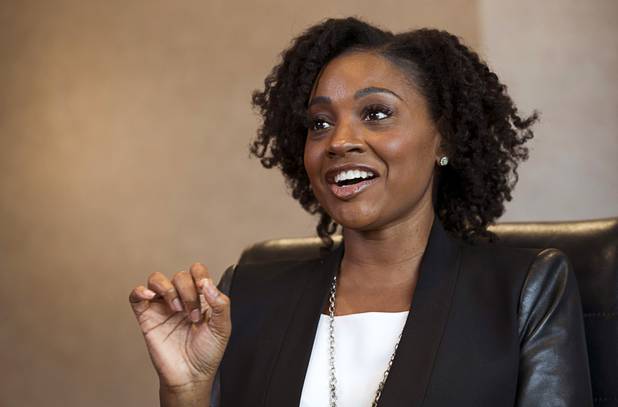Naomi Granger responds to a question during an interview at the Las Vegas Sun offices in Henderson Wednesday, March 20, 2019. Granger, a former corporate accountant, is the co-founder and COO of Dope CFO, a company that teaches accountants how to cater to the cannabis industry.