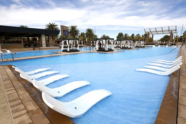 A view of the pool at the M Resort in Henderson Thursday, March 28, 2019. The hotel-casino is celebrating it's 10th anniversary this month.