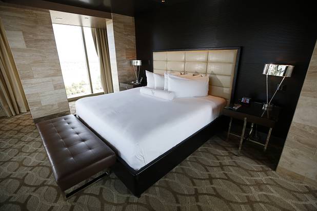 The bedroom in a Loft Suite at the M Resort in Henderson Thursday, March 28, 2019. The hotel-casino is celebrating it's 10th anniversary this month.