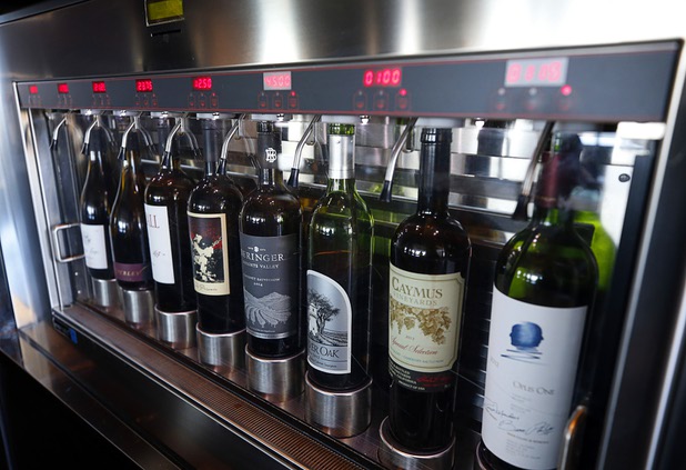 A self-service "wine ATM' is available in 16 - A Handcrafted Experience at the M Resort in Henderson Thursday, March 28, 2019. The kiosk offers servings from over 40 wines and fine spirits that can be accessed with a prepaid card.