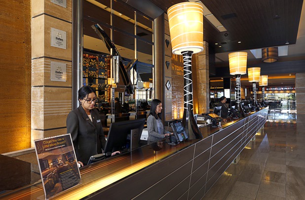 A view of the front desk at the M Resort in Henderson Thursday, March 28, 2019. The hotel-casino is celebrating it's 10th anniversary this month.