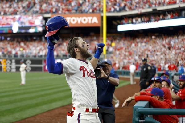 Phillies' Bryce Harper announces 'Philly-raised' baby boy 