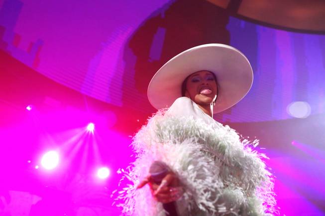 Cardi B took the stage at KAOS early Sunday morning.