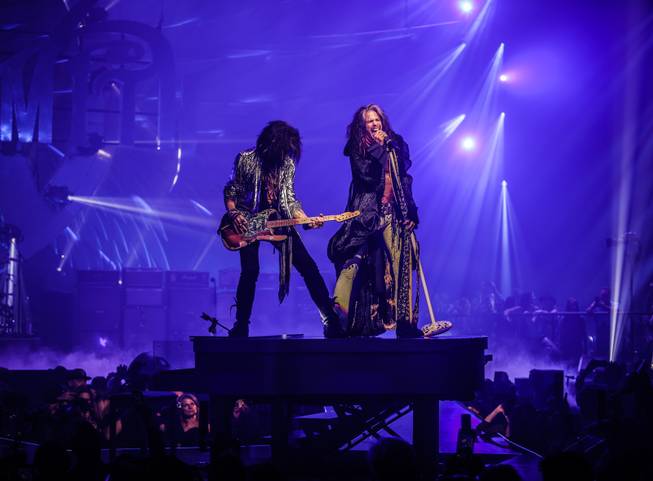 Aerosmith performs at Park Theater for the launch of their residency Saturday, April 10, 2019.
