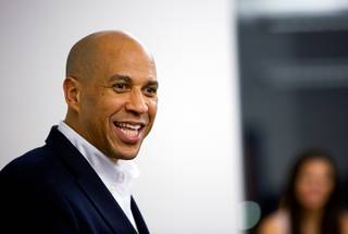 Democratic presidential candidate Sen. Cory Booker, D-N.J., makes a campaign stop at UNLV during his national 